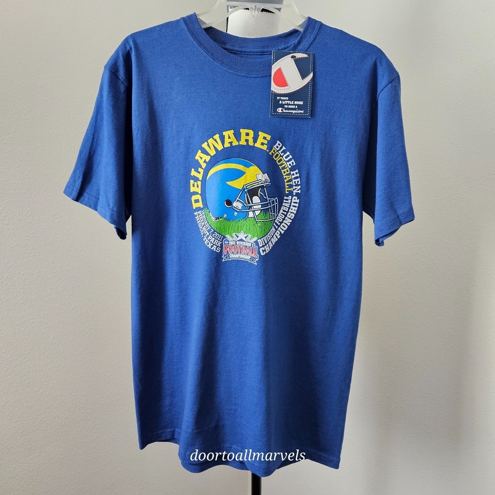 Champion NCAA Delaware Blue Hens 2011 Football Frisco TX T-Shirt Cotton NWT